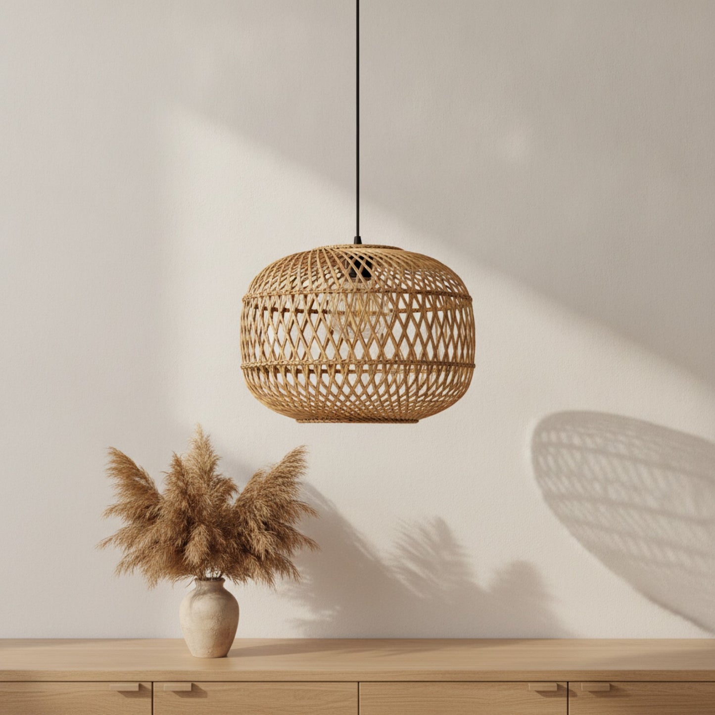 Abat-Jour Suspension Rotin Sumba Ø38cm - Ambiance Bohème Naturelle
