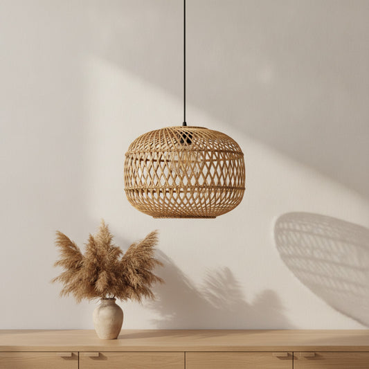 Abat-Jour Suspension Rotin Sumba Ø38cm - Ambiance Bohème Naturelle