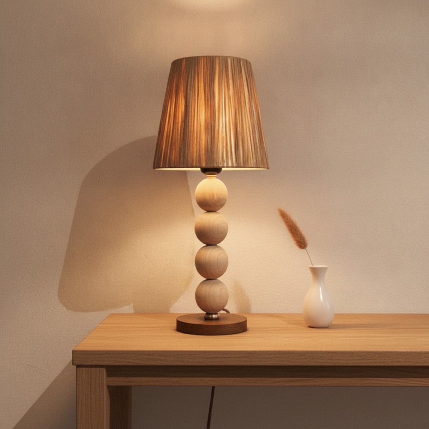 Abat-Jour Hanoi en Osier Naturel - Design Conique pour Salon & Chambre