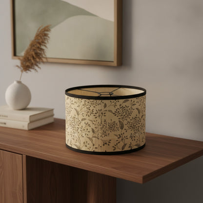 Abat-Jour Fleur Canton : Style Naturel en Bambou et Tissu Imprimé