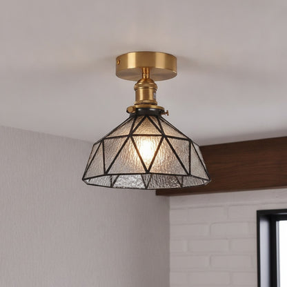 Applique Murale Verre & Laiton Style Art Déco - Lampe Design E27 pour Cuisine, Salon, Chambre