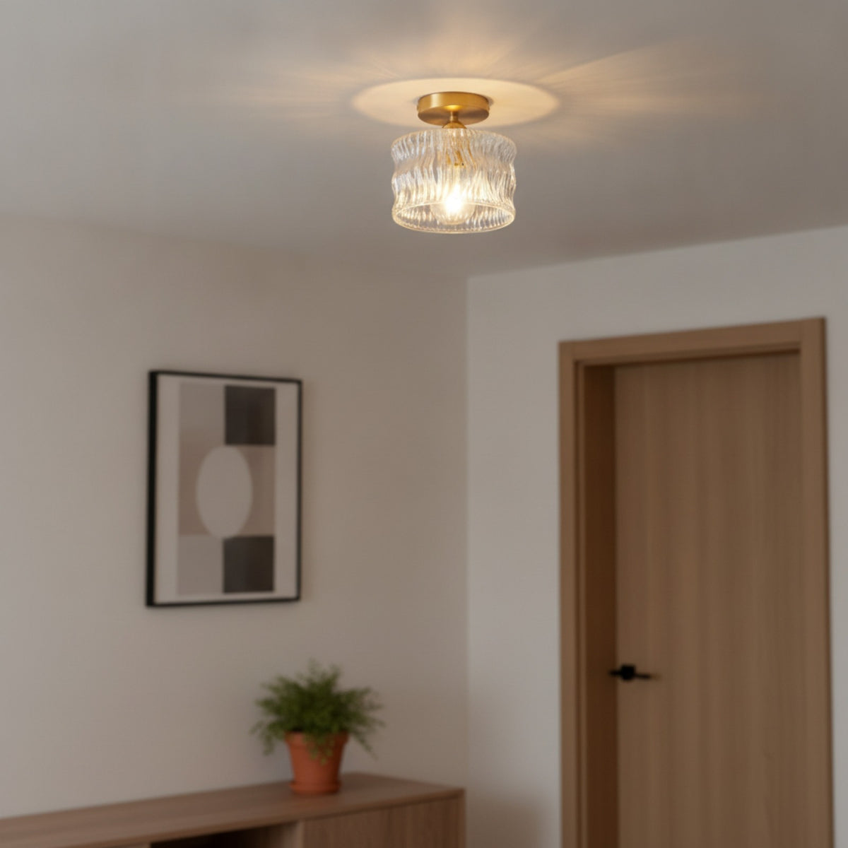 Applique Murale LED Verre Laiton Style Art Déco - Luminaire Moderne pour Salon & Chambre