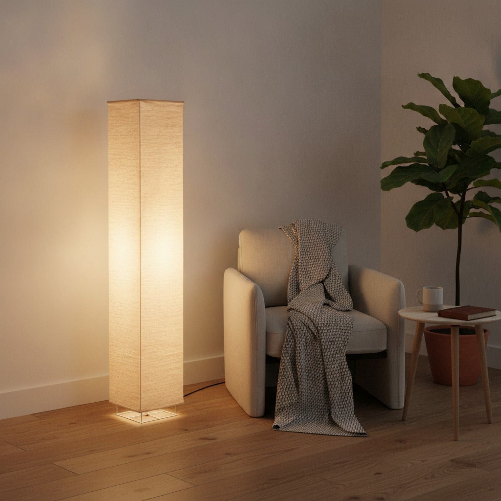 Abat-Jour Lampadaire Papier Hiro - Design Minimaliste & Éclairage Doux