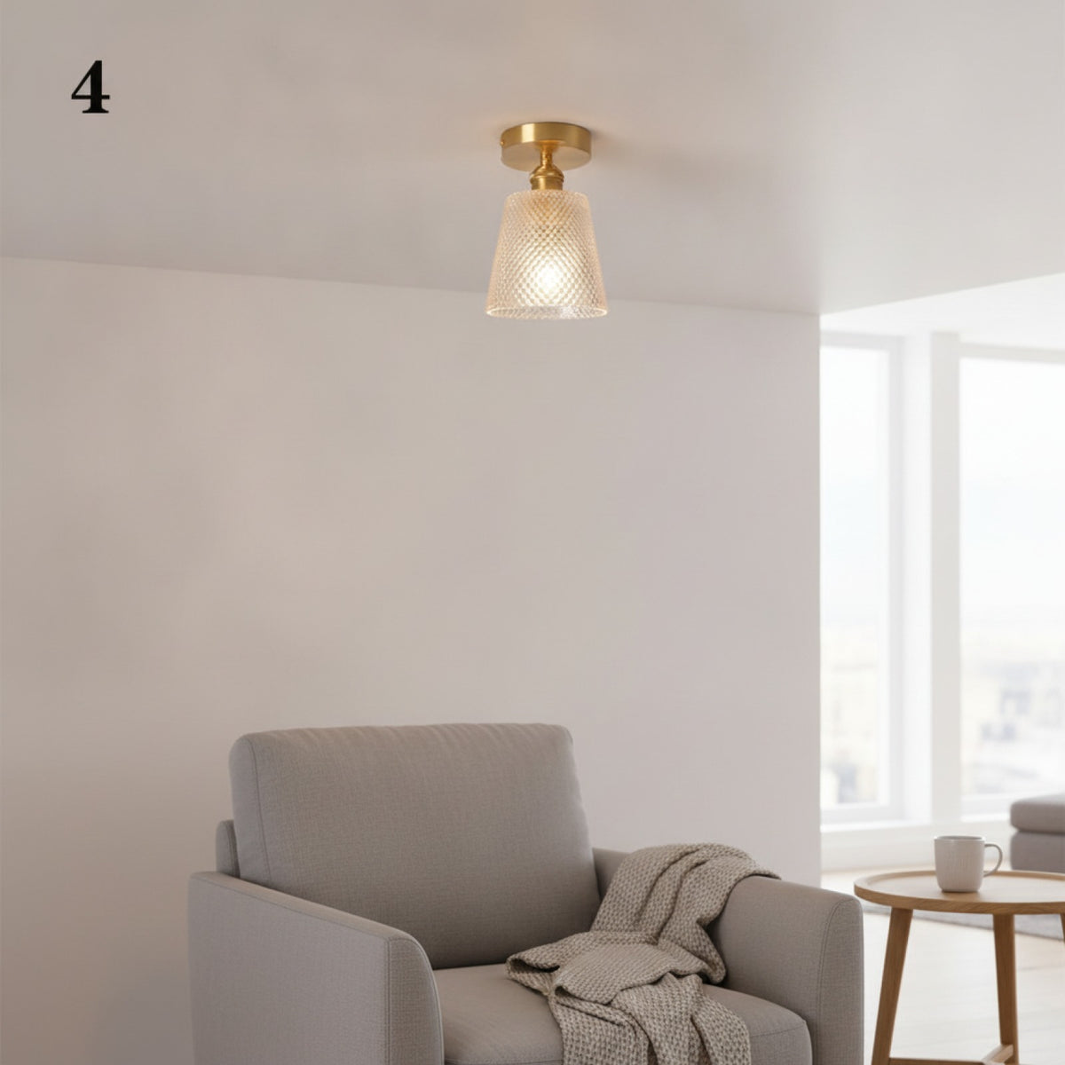 Suspension Plafond Design Art Déco en Verre - Luminaire Moderne E27 pour Cuisine & Chambre
