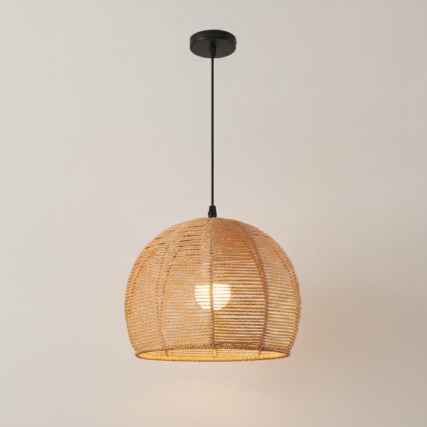 Suspension Bohème en Rotin Tressé - Lampe Vintage pour Salon, Chambre, Cuisine