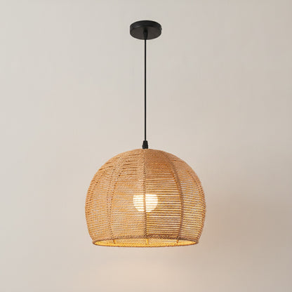 Suspension Bohème en Rotin Tressé - Lampe Vintage pour Salon, Chambre, Cuisine