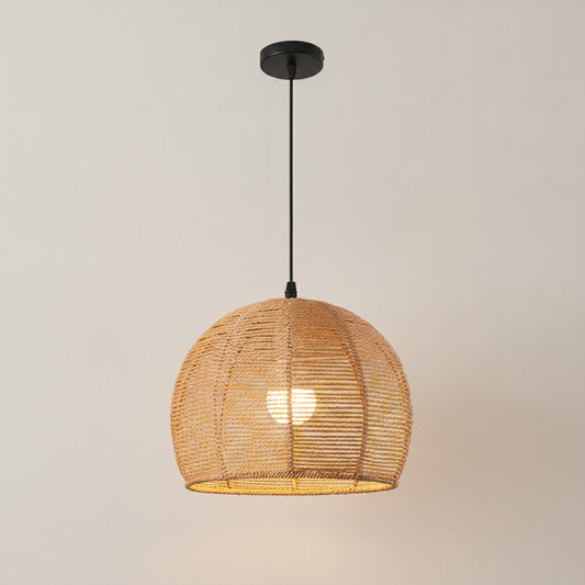 Suspension Bohème en Rotin Tressé - Lampe Vintage pour Salon, Chambre, Cuisine