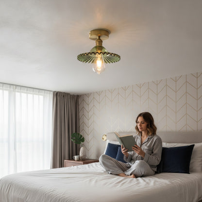 Applique Murale Verre & Laiton Style Art Déco - Lampe LED E27 pour Cuisine, Couloir, Chambre