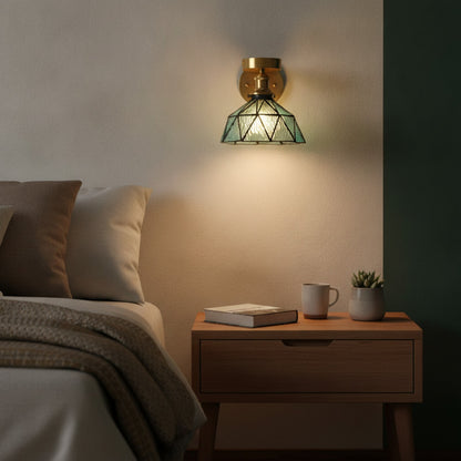 Applique Murale LED Art Déco Laiton avec Abat-jour Verre - Luminaire Moderne pour Salon, Chambre, Cuisine