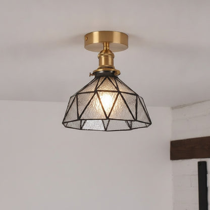 Applique Murale Verre & Laiton Style Art Déco - Lampe Design E27 pour Cuisine, Salon, Chambre