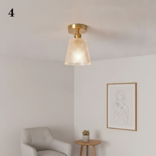 Suspension Plafond Design Art Déco en Verre - Luminaire Moderne E27 pour Cuisine & Chambre