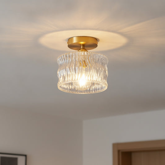 Applique Murale LED Verre Laiton Style Art Déco - Luminaire Moderne pour Salon & Chambre