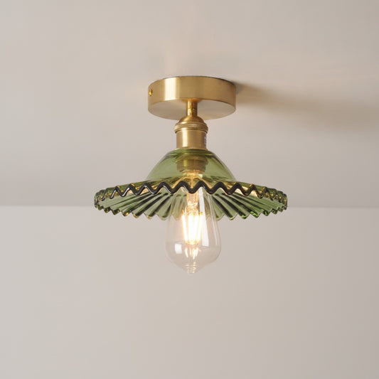 Applique Murale Verre & Laiton Style Art Déco - Lampe LED E27 pour Cuisine, Couloir, Chambre